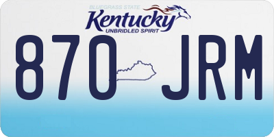 KY license plate 870JRM