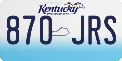 KY license plate 870JRS