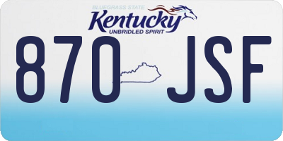 KY license plate 870JSF