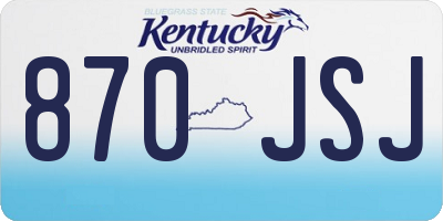 KY license plate 870JSJ