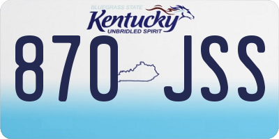 KY license plate 870JSS