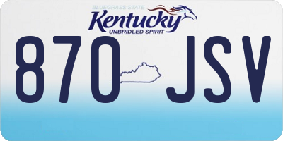 KY license plate 870JSV
