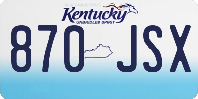 KY license plate 870JSX