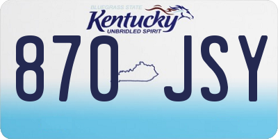 KY license plate 870JSY