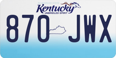 KY license plate 870JWX