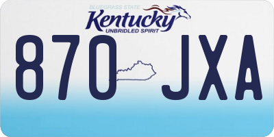 KY license plate 870JXA