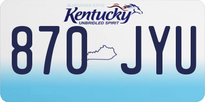 KY license plate 870JYU