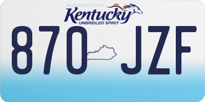 KY license plate 870JZF