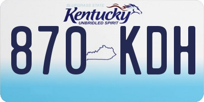 KY license plate 870KDH