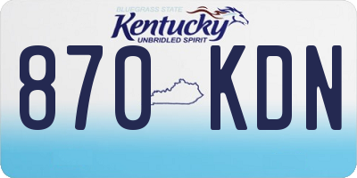 KY license plate 870KDN