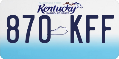 KY license plate 870KFF