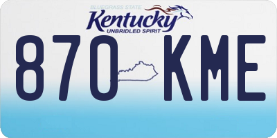 KY license plate 870KME