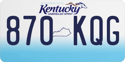 KY license plate 870KQG