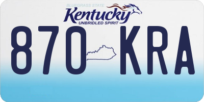 KY license plate 870KRA