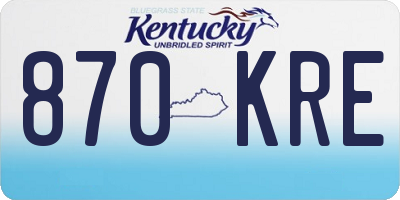 KY license plate 870KRE