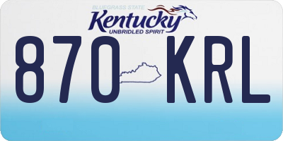 KY license plate 870KRL