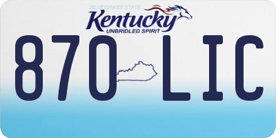 KY license plate 870LIC