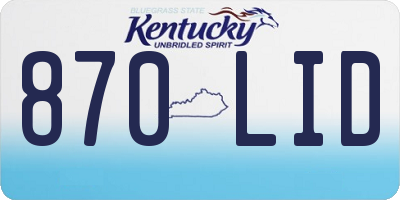 KY license plate 870LID