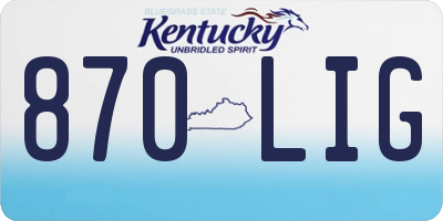 KY license plate 870LIG