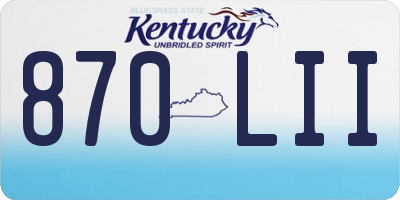 KY license plate 870LII