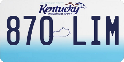 KY license plate 870LIM