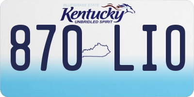 KY license plate 870LIO