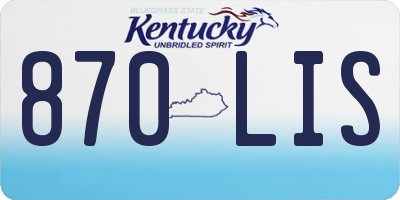 KY license plate 870LIS
