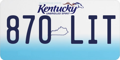 KY license plate 870LIT