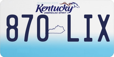 KY license plate 870LIX