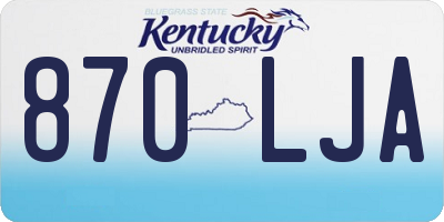 KY license plate 870LJA