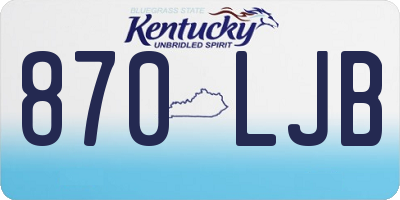 KY license plate 870LJB