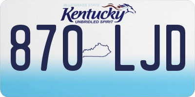 KY license plate 870LJD