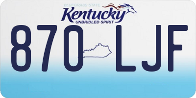 KY license plate 870LJF