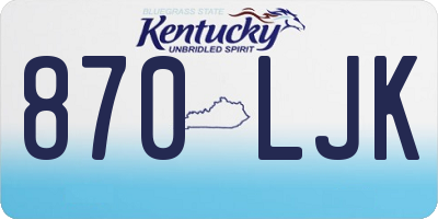 KY license plate 870LJK