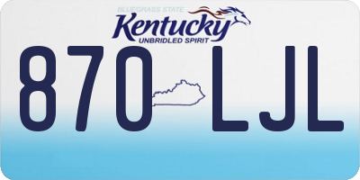 KY license plate 870LJL