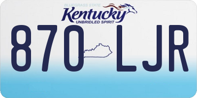 KY license plate 870LJR