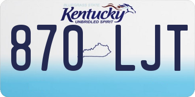 KY license plate 870LJT