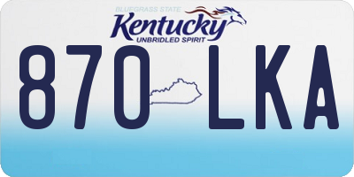 KY license plate 870LKA