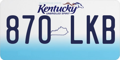 KY license plate 870LKB