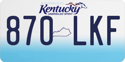 KY license plate 870LKF