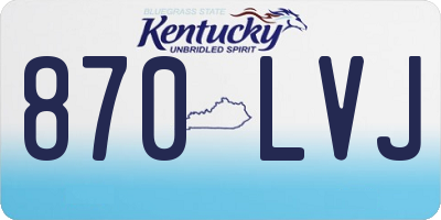 KY license plate 870LVJ