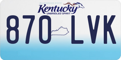 KY license plate 870LVK