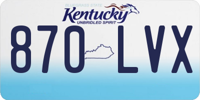 KY license plate 870LVX