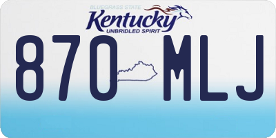 KY license plate 870MLJ