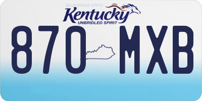 KY license plate 870MXB