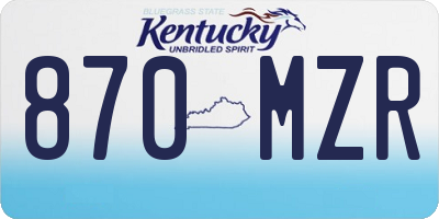 KY license plate 870MZR