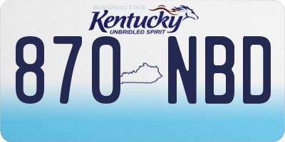 KY license plate 870NBD