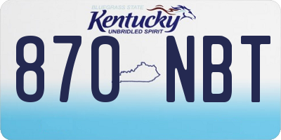KY license plate 870NBT