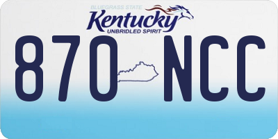 KY license plate 870NCC