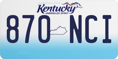 KY license plate 870NCI
